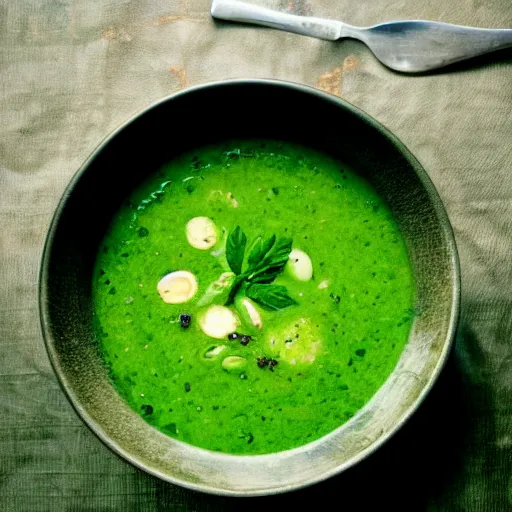 Image similar to a photo of green soup