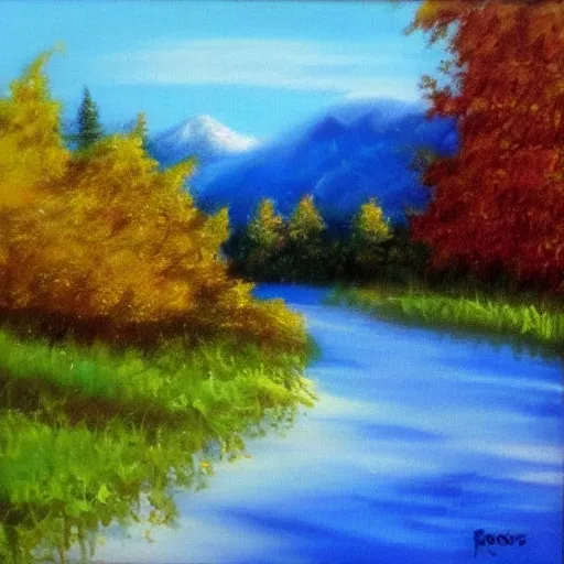 Image similar to sunny day, by bob ross