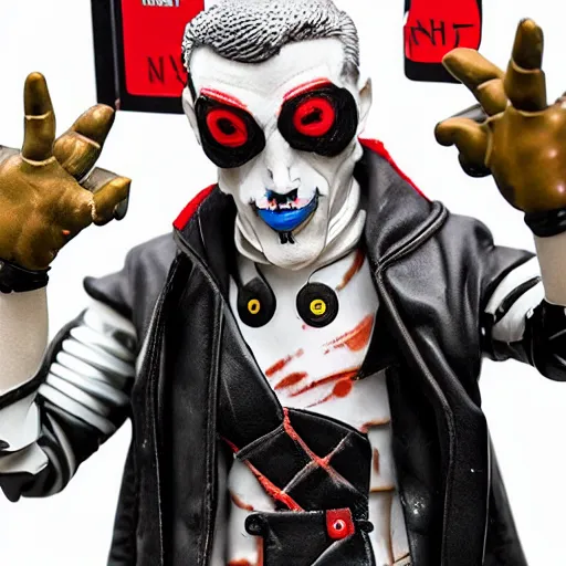 Prompt: nils bohr cosplay orlan, stop motion vinyl action figure, plastic, toy, butcher billy style