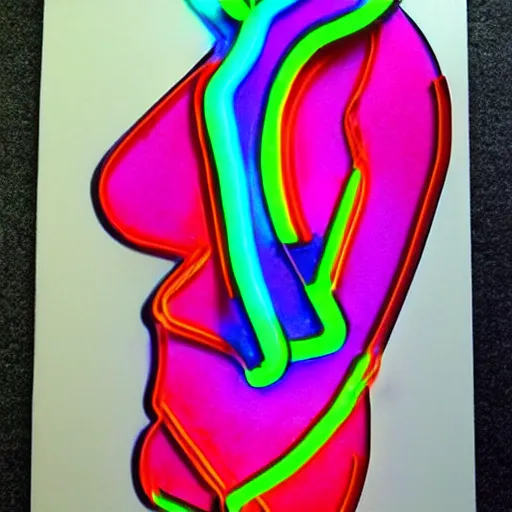 Image similar to 3 d neon art of a womens body, ultra detailed