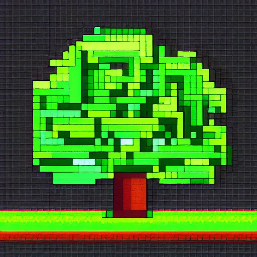 Prompt: pixel art tree, game concept art, tree sprite