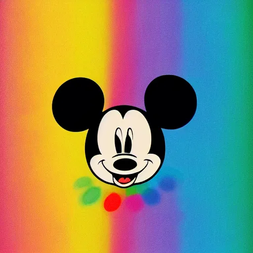 Image similar to Mickey Mouse PRIDE poster, LGBT, supportive, colorful