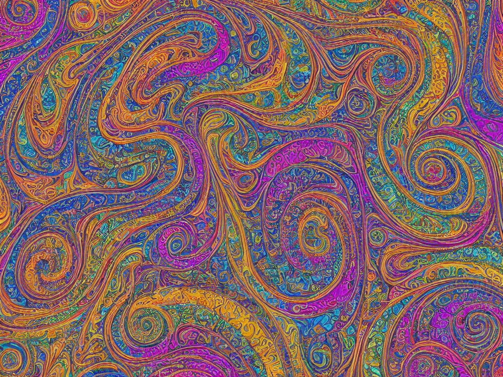 Image similar to swirling maze fractal haeckel paisley multicolor