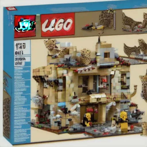 Image similar to ocelot cat side view lego set “ geoff darrow ”