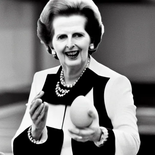 Prompt: Margaret Thatcher bowling, 4k photo