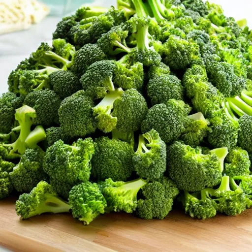 Image similar to a pyramid made of broccoli