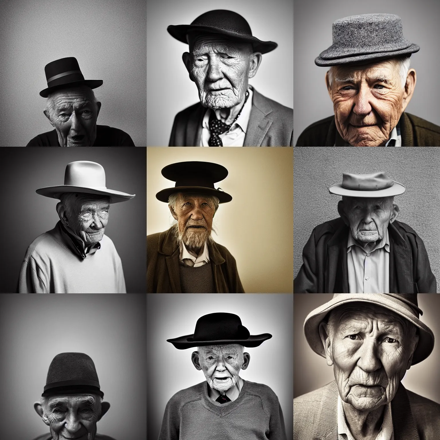 Prompt: old man with hat, peter coulson, goro fujita