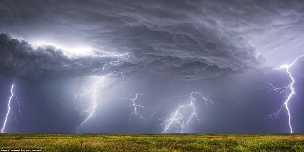 Prompt: a violently rotating column of air touching the ground, attached to the base of a thunderstorm, dramatic, detailed, photography