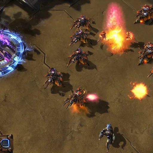 Prompt: an ingame screenshot of starcraft 2