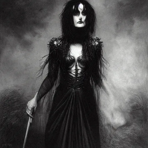 Prompt: siouxsie sioux, creepy atmosphere, dark, portrait, realistic, very realistic, illustration by Gustave Doré