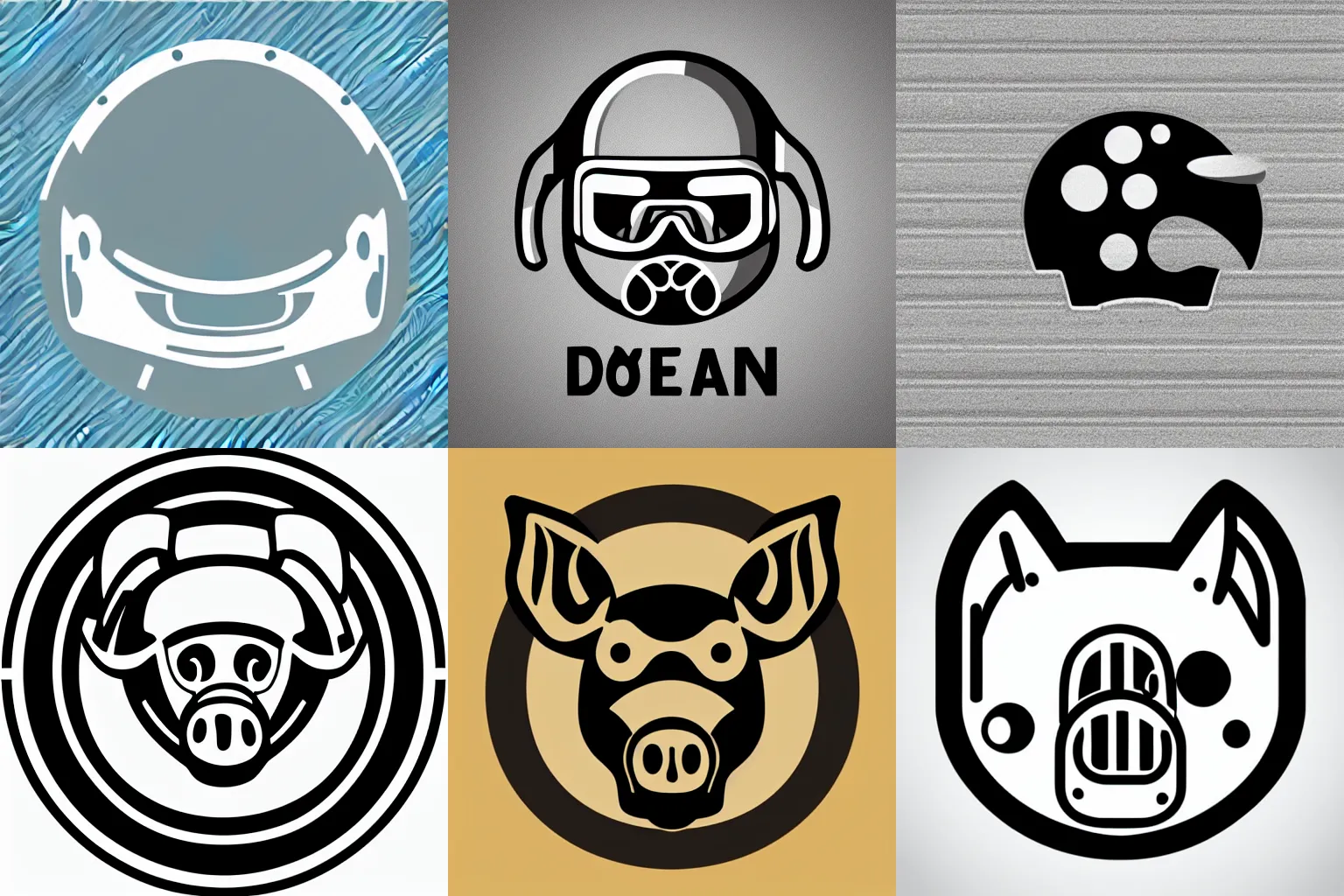 Prompt: clean, sharp, vectorized!!! logo of a pig's head in an astronaut helmet, trending, icon, modern!!, minimalist!!