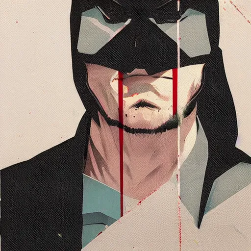 Image similar to Christian Bale Batman profile picture by Sachin Teng, asymmetrical, Organic Painting , Matte Painting, geometric shapes, hard edges, graffiti, street art:2 by Sachin Teng:4