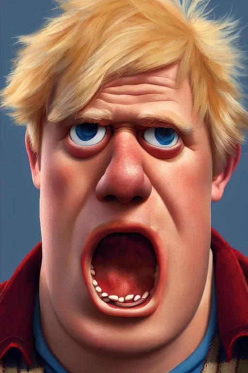 Image similar to Boris Johnson as Woody from Toy Story, Boris Johnson hairstyle, realistic portrait, symmetrical, highly detailed, digital painting, artstation, concept art, smooth, sharp focus, illustration, cinematic lighting, art by artgerm and greg rutkowski and alphonse mucha