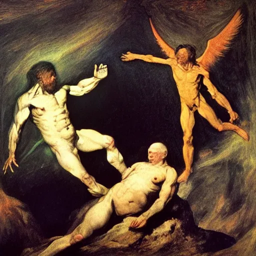 Image similar to the creation of the human race from the cosmos, detailed oil painting by goya and beksinsky and alan lee