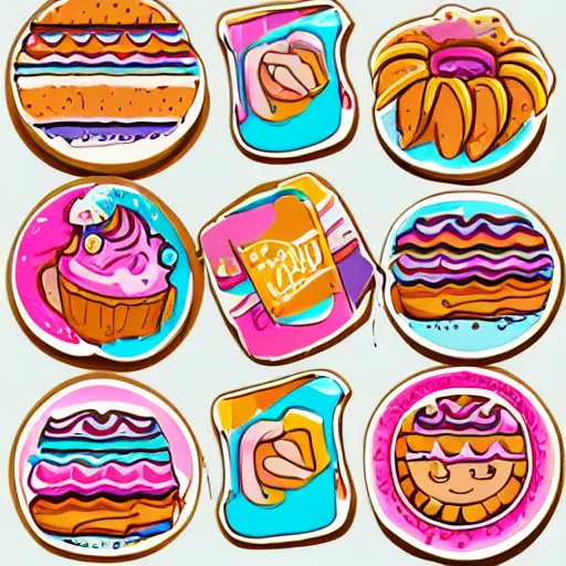 Image similar to a cute cookie, sticker, colorful, illustration, highly detailed, smooth and clean vector curves, no jagged lines, vector art, smooth