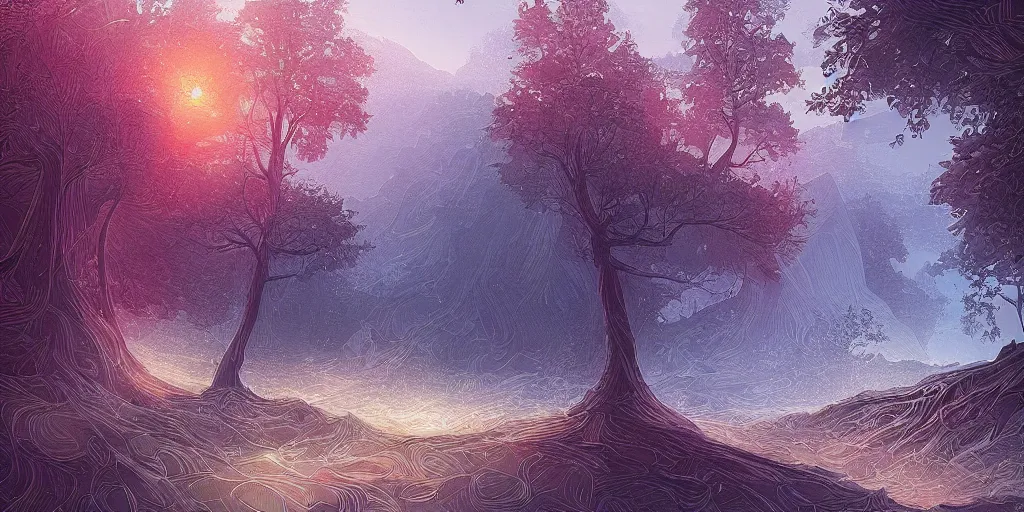 Image similar to landscape, android jones, alena aenami