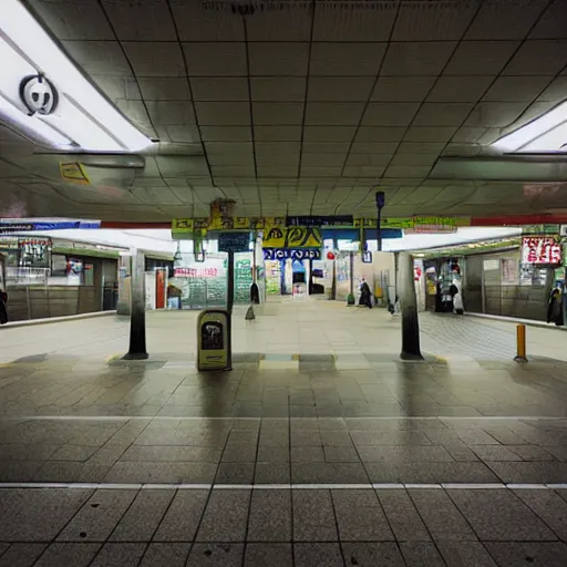 Image similar to Japanese subway station, Colorful, moody, realistic