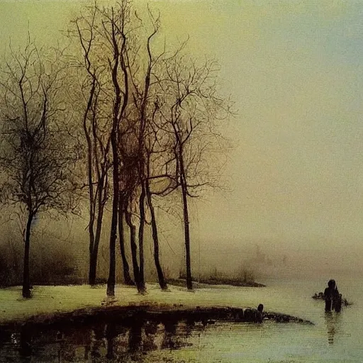 Image similar to painting by aleksey savrasov