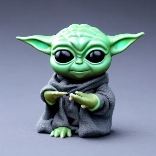 Prompt: isometric cute baby yoda funko pop