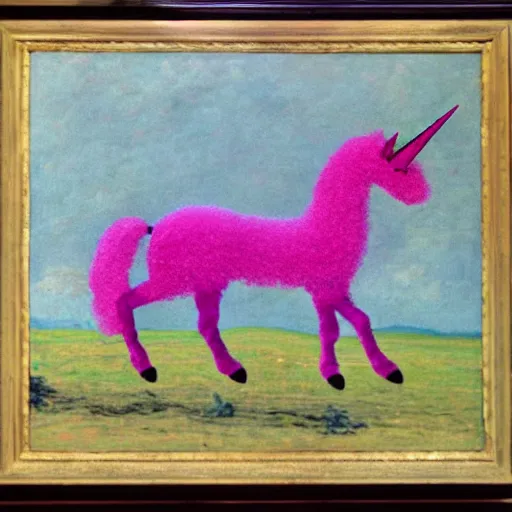 Image similar to pink fluffy unicorn by van gough