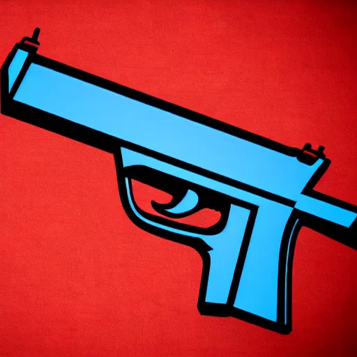 Image similar to gun with a blue crown logo on it
