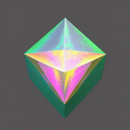 Prompt: low poly iridescent dimaond, prism