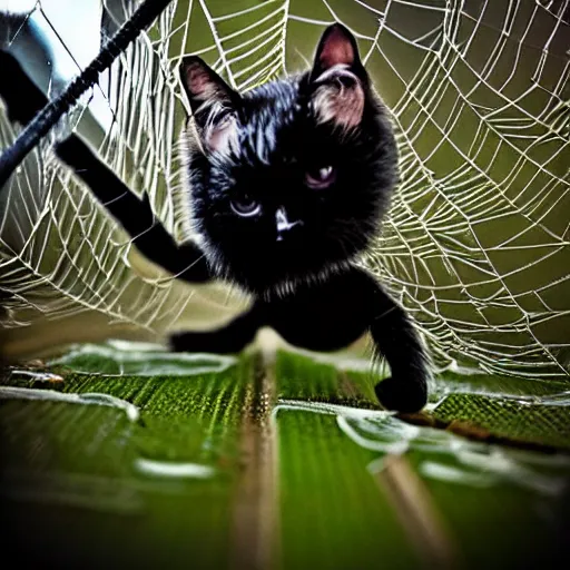 Image similar to a spider - cat - hybrid, animal photography