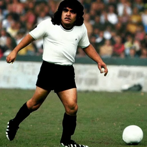 Image similar to diego armando maradona playing football in heaven