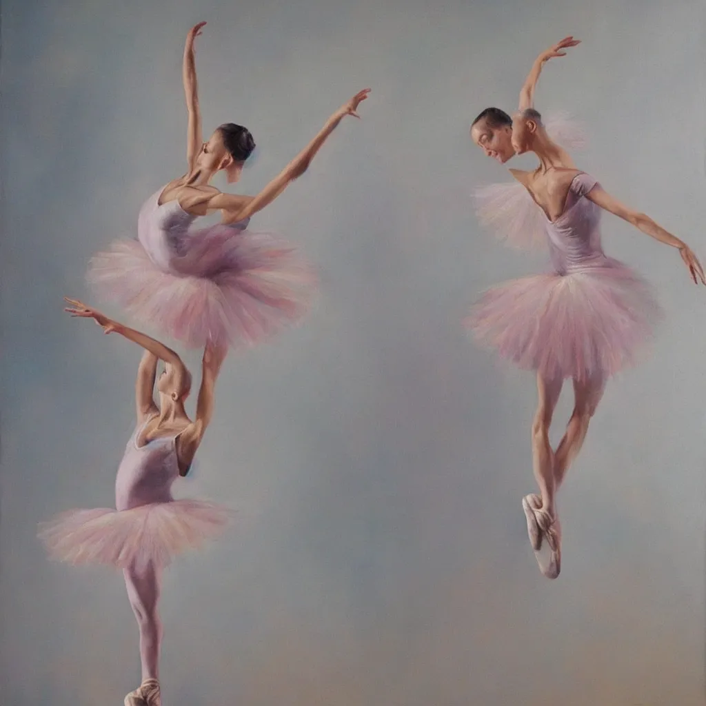 Image similar to a stunning oil painting of a ballerina