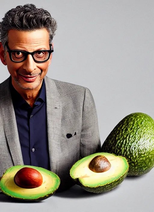 Image similar to jeff goldblum inside avocado