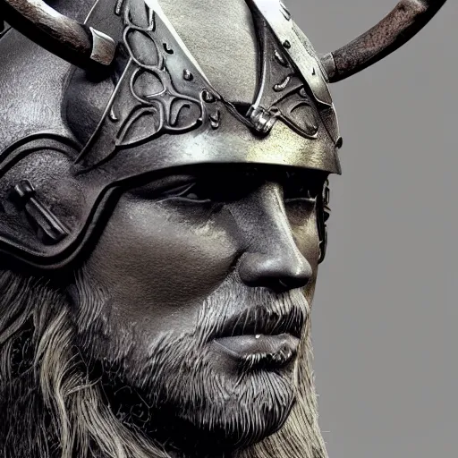 Prompt: of a 3d clay model of a viking from valhalla, wearing the horned helmet ultra fine detail, hair strands, ultra high resolution, fine texture detail, miniature painting techniques, perfect proportions, marvel cinematic universe