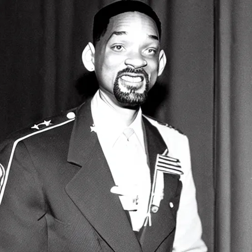 Image similar to Will smith as a nazi general , historical photo