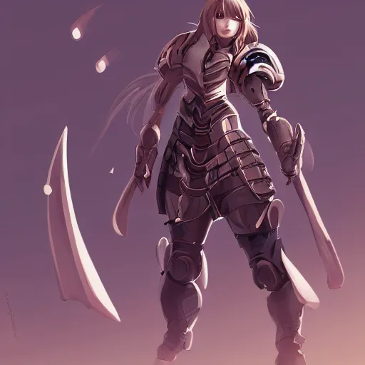 Image similar to dhamphir, character design, concept art, style of makoto shinkai, symmetrical face, body shot, plate armor, fantasy, highly detailed, digital art, female