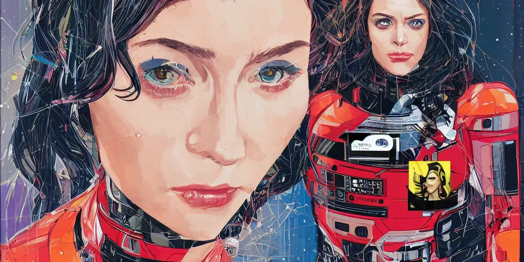 Image similar to a portrait of a single female android, by MARVEL comics and Sandra Chevrier, 4k