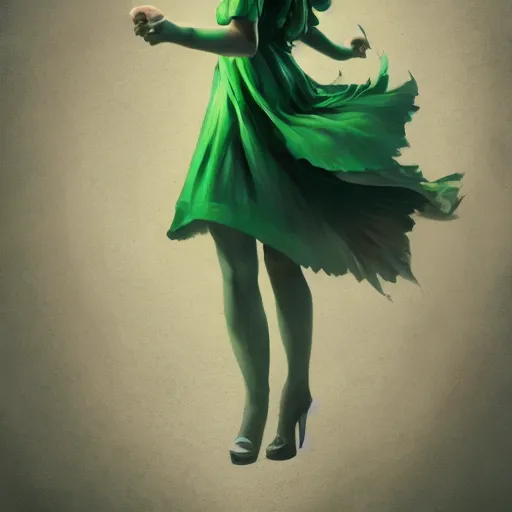 Prompt: A girl in a green dress, with tentacles coming out from underneath the dress, huggy wuggy from poppy playtime video game, fullbody, ultra high detailed, oil painting, Greg Rutkowski, Charlie Bowater, Yuumei, Yanjun Cheng, unreal 5, DAZ, hyperrealistic, octane render, RPG portrait, dynamic lighting, fantasy art, beautiful face