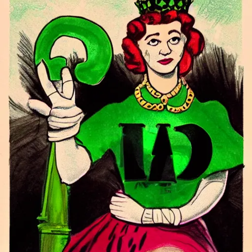 Image similar to queen elizabeth as the riddler