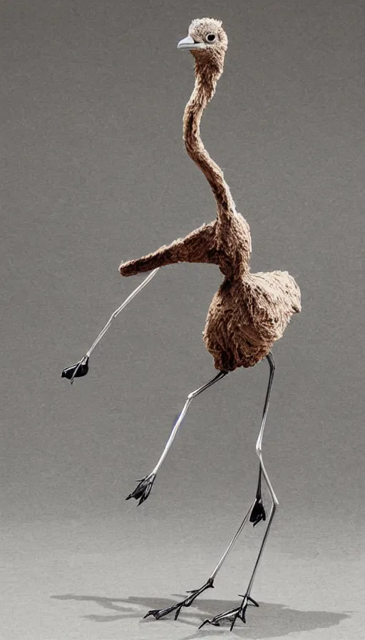 Image similar to stick figure ostrich, by yoshitaka amano