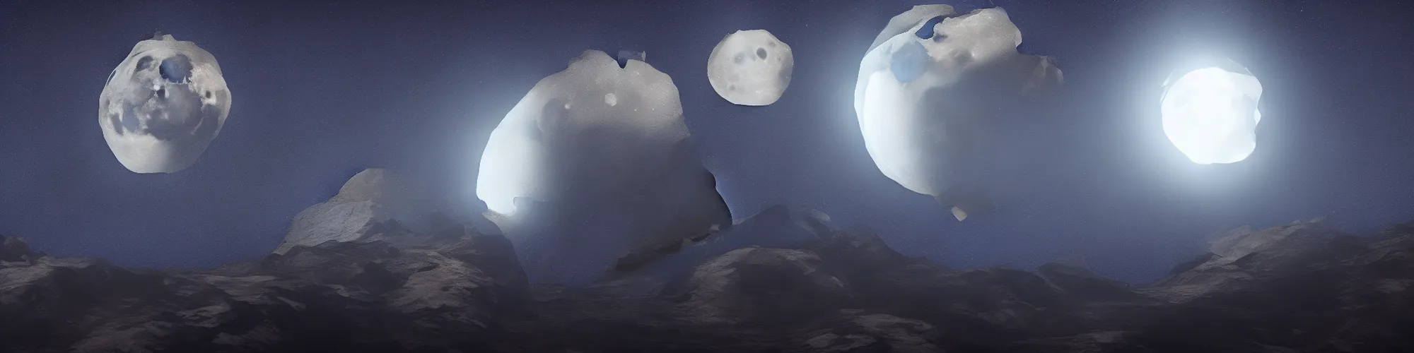 Prompt: Moon The Night Sky Mount Parallax Effect, Pixel Graphics, unreal engine, 8k,4K