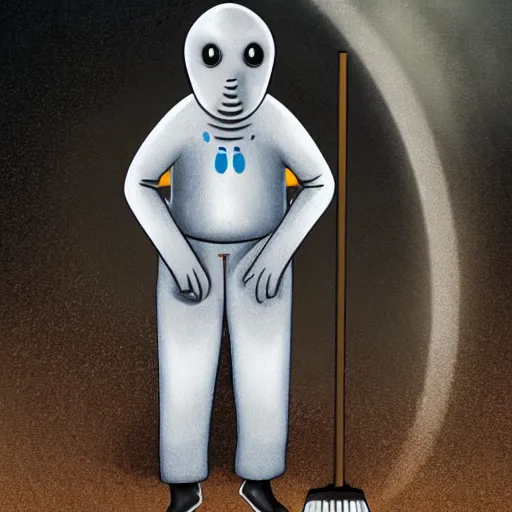 Image similar to grey alien janitor