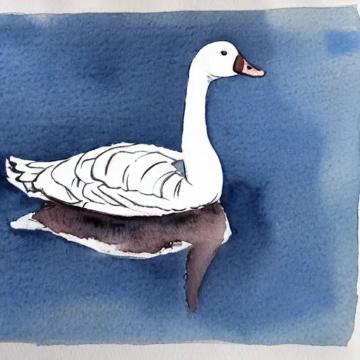 Image similar to watercolor pen goose