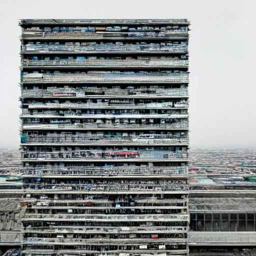 Prompt: hundred different makeshift doors combined on a building, photographed by andreas gursky, sony a 7 r 3, f 1 1, ultra detailed,