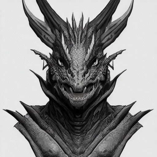 Image similar to Dragon portrait, artstation