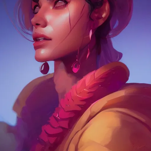 Image similar to beautiful female portrait, maya ali mage, gloomhaven, dynamic lighting, gaudy colors, octane render aesthetic, matte painting concept art, official fanart behance hd artstation by jesper ejsing, by rhads and makoto shinkai and lois van baarle and ilya kuvshinov and rossdraws