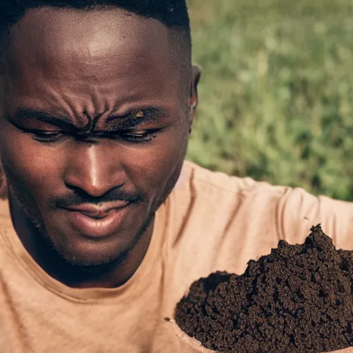 Image similar to man eating dirt