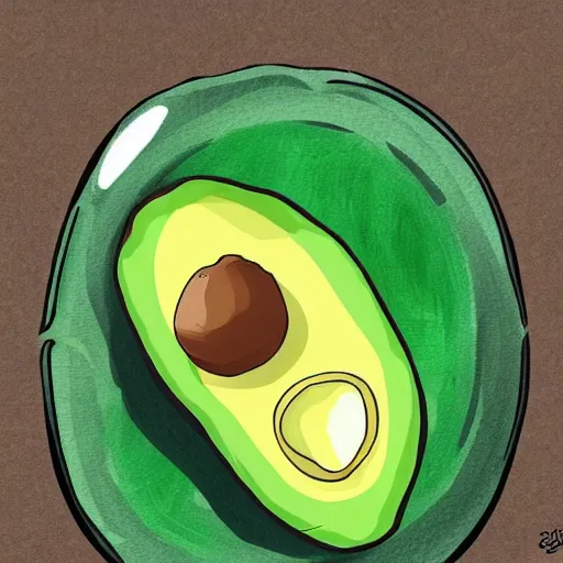 Image similar to avocado kawai art