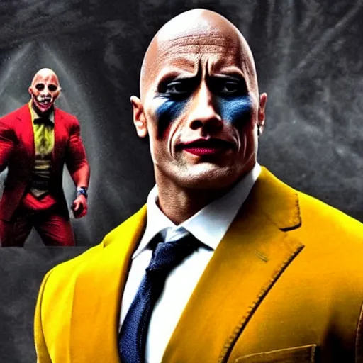 Image similar to Dwayne Johnson as Joker