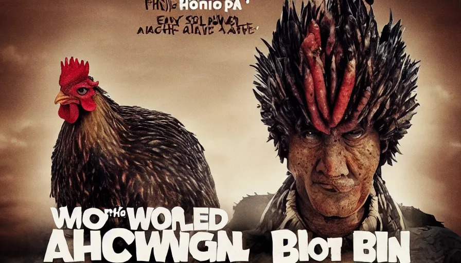 Image similar to big budget movie about the world's most evil chicken.