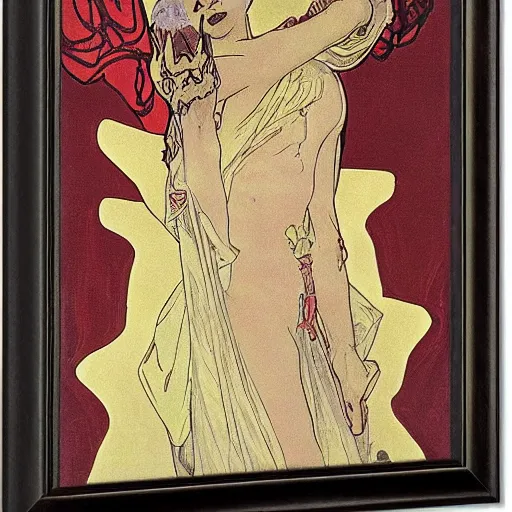 Prompt: devil never cry by mucha