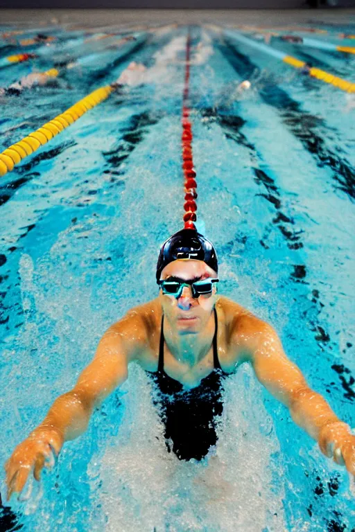 Image similar to full body portrait of a professional swimmer