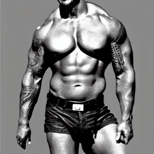 Prompt: Dwayne Johnson Pin-up